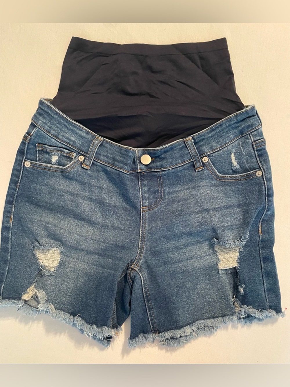 Time and Tru Blue Distressed Jean Shorts